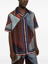 geometric-print silk shirt